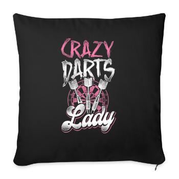 Darts Girl Vintage Crazy Darts - Housse de coussin décorative 45 x 45 cm - noir - Devant