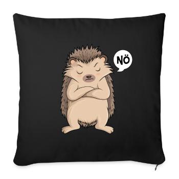 Igel Nö Kinder Damen Mädchen - Sofakissenbezug 45 x 45 cm - Schwarz - Vorne