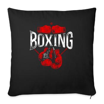 Boxe Boxe Vintage - Housse de coussin décorative 45 x 45 cm - noir - Devant