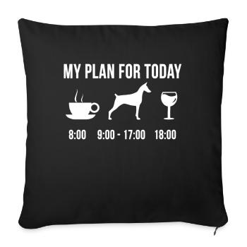 Pet Doberman Dog Cute Puppy Mistress My Plan - Sofa pillowcase 17,3'' x 17,3'' (45 x 45 cm) - black - Front
