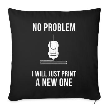 3d Printer Gift for Nerd Hobby Printing Machine - Sofa pillowcase 17,3'' x 17,3'' (45 x 45 cm) - black - Front