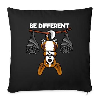 Be Different Beagle mit Fledermäusen - Sofakissenbezug 45 x 45 cm - Schwarz - Vorne