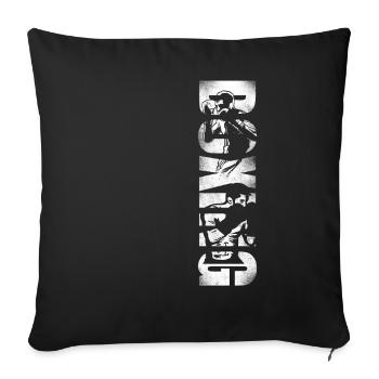 Boxe Boxe Vintage - Housse de coussin décorative 45 x 45 cm - noir - Devant