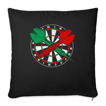 Jeu de fléchettes Jeu de fléchettes Dartset Dartboard et flèches - Housse de coussin décorative 45 x 45 cm - noir - Devant