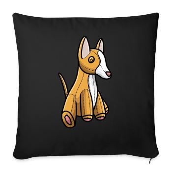 Podenco Ibicenco Cuddly Toy Dog - Sofa pillowcase 17,3'' x 17,3'' (45 x 45 cm) - black - Front