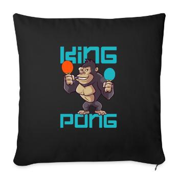 Ping-Pong Tennis de table Ping Pong Ping Pong Cadeau - Housse de coussin décorative 45 x 45 cm - noir - Devant