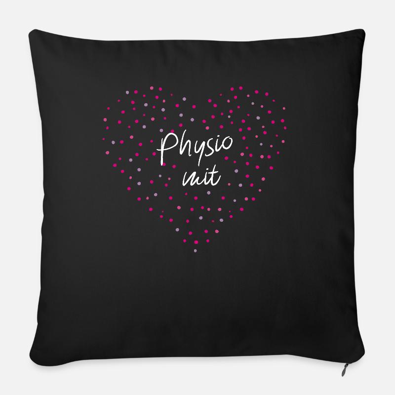 Physiotherapie mit Herz Physiotherapeut - Sofakissenbezug 45 x 45 cm - Schwarz