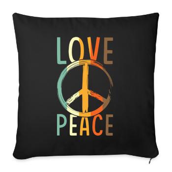 Love Peace Peace Sign - Sofa pillowcase 17,3'' x 17,3'' (45 x 45 cm) - black - Front