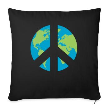 Symbole de la paix mondiale - Housse de coussin décorative 45 x 45 cm - noir - Devant