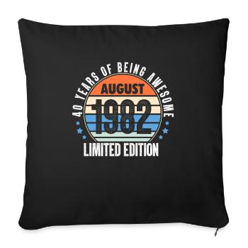 August 1982 - Sofakissenbezug 45 x 45 cm - Schwarz - Vorne