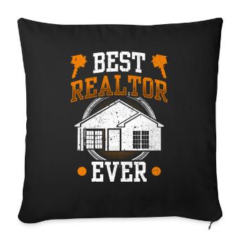 Best Real Estate Agent Of All Time Real Estate - Sofa pillowcase 17,3'' x 17,3'' (45 x 45 cm) - black - Front