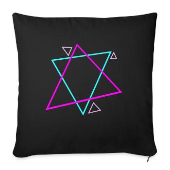Symboles des années 90 Motif Conception des années 90 - Housse de coussin décorative 45 x 45 cm - noir - Devant