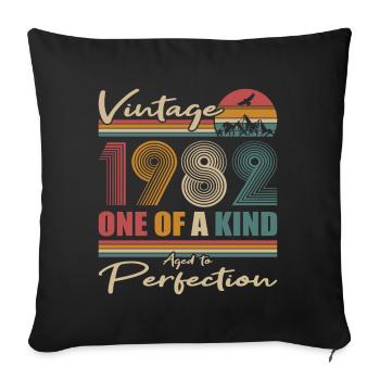40ème anniversaire millésime 1982 Millésime 1982 - Housse de coussin décorative 45 x 45 cm - noir - Devant