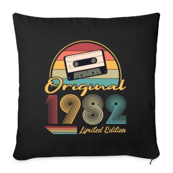 40e anniversaire né en 1982 Original 1982 - Housse de coussin décorative 45 x 45 cm - noir - Devant