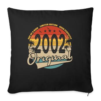 20. Geburtstag Jahrgang 2002 Original 2002 - Sofakissenbezug 45 x 45 cm - Schwarz - Vorne