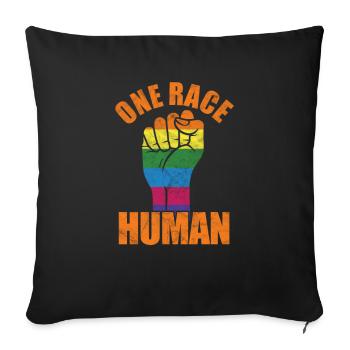 Droits de l’homme Anti-Racisme Tolérance Cadeau - Housse de coussin décorative 45 x 45 cm - noir - Devant