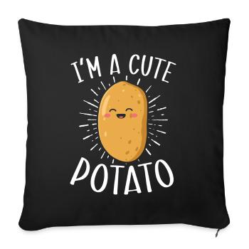 I am a sweet potato lover Spud Life Veg - Sofa pillowcase 17,3'' x 17,3'' (45 x 45 cm) - black - Front