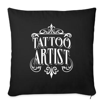 Tatoueur Tatoueur Tatouage - Housse de coussin décorative 45 x 45 cm - noir - Devant