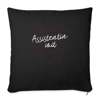 Assistentin mit Herz Beruf Job Aushilfe - Sofakissenbezug 45 x 45 cm - Schwarz - Vorne