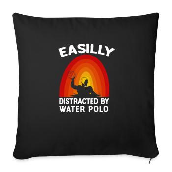 Water Polo Joueur de Water Polo Cadeau de Water Polo - Housse de coussin décorative 45 x 45 cm - noir - Devant