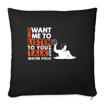 Water Polo Joueur de Water Polo Cadeau de Water Polo - Housse de coussin décorative 45 x 45 cm - noir - Devant