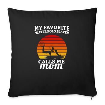 Water Polo Joueur de Water Polo Cadeau de Water Polo - Housse de coussin décorative 45 x 45 cm - noir - Devant