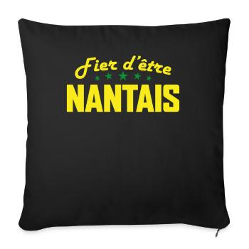 Fier D'être Nantais Cadeau Supporter Nantes - Housse de coussin décorative 45 x 45 cm - noir - Devant