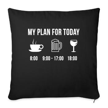Funny Home Brewing Beer Brewing Hobby My Plan For - Sofa pillowcase 17,3'' x 17,3'' (45 x 45 cm) - black - Front