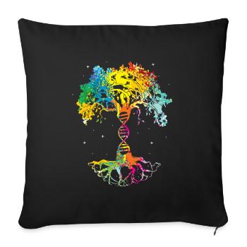 Baum des Lebens DNA Wissenschaft Baum des Wissens - Sofakissenbezug 45 x 45 cm - Schwarz - Vorne