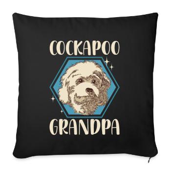 Cockapoo Grandpa Hunde Hundebesitzer Geschenk - Sofakissenbezug 45 x 45 cm - Schwarz - Vorne