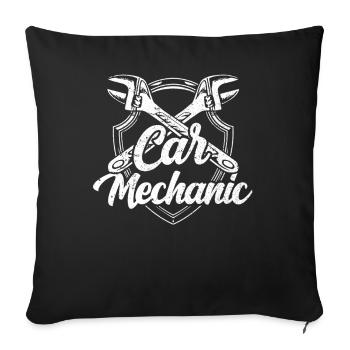 Mécanicien automobile Profession De technicien en mécatronique - Housse de coussin décorative 45 x 45 cm - noir - Devant