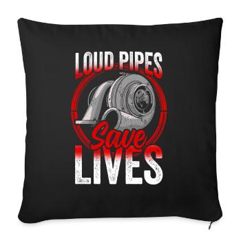 Loud Exhausts Save Life Car Mechanic Garage - Sofa pillowcase 17,3'' x 17,3'' (45 x 45 cm) - black - Front