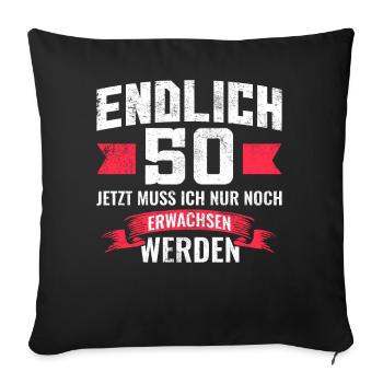 50 Geburtstag - Sofakissenbezug 45 x 45 cm - Schwarz - Vorne