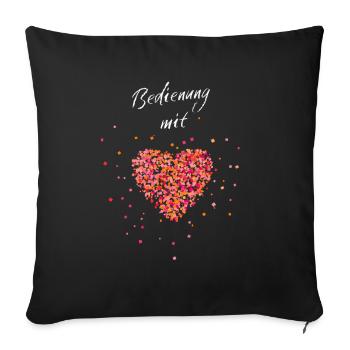 Bedienung Mit Herz Kellnerin Gastronomie - Sofakissenbezug 45 x 45 cm - Schwarz - Vorne