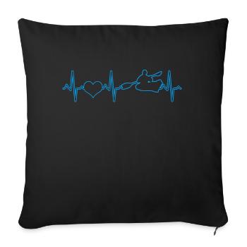 Canoe Kayak Heartbeat - Sofa pillowcase 17,3'' x 17,3'' (45 x 45 cm) - black - Front