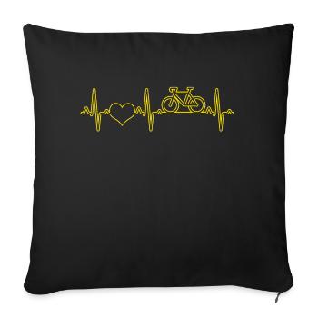 Bicycle Heartbeat - Sofa pillowcase 17,3'' x 17,3'' (45 x 45 cm) - black - Front
