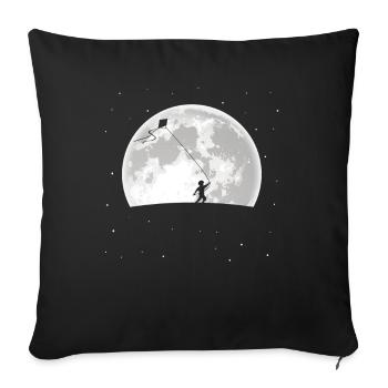 Cerf-volant - Housse de coussin décorative 45 x 45 cm - noir - Devant