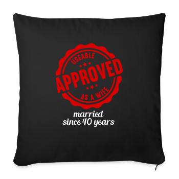 Tested 40 years married 40th wedding anniversary - Sofa pillowcase 17,3'' x 17,3'' (45 x 45 cm) - black - Front