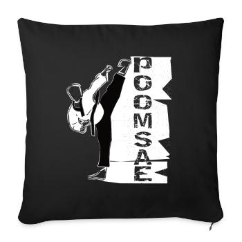 Taekwondo Poomsae Uniform Korean Sport - Housse de coussin décorative 45 x 45 cm - noir - Devant