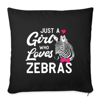 Zebra Africa Horse Hipster Gift Animal Stripe - Sofa pillowcase 17,3'' x 17,3'' (45 x 45 cm) - black - Front