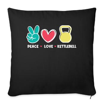 Peace Love Kettlebell - Sofa pillowcase 17,3'' x 17,3'' (45 x 45 cm) - black - Front