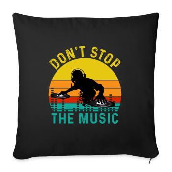 DJ Music Techno Dance Party Cadeau - Housse de coussin décorative 45 x 45 cm - noir - Devant