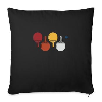 Ping-Pong Tennis de table Ping Pong Ping Pong Cadeau - Housse de coussin décorative 45 x 45 cm - noir - Devant