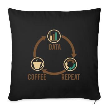 Data Coffee - Sofa pillowcase 17,3'' x 17,3'' (45 x 45 cm) - black - Front