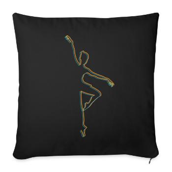 Simple ballet - Sofa pillowcase 17,3'' x 17,3'' (45 x 45 cm) - black - Front