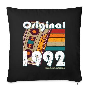 30th birthday born 1992 Original 1992 - Sofa pillowcase 17,3'' x 17,3'' (45 x 45 cm) - black - Front