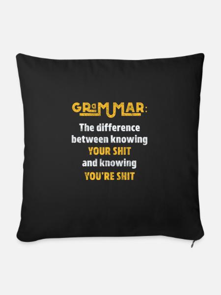 Grammatik Lehrer - Sofakissenbezug 45 x 45 cm - Schwarz