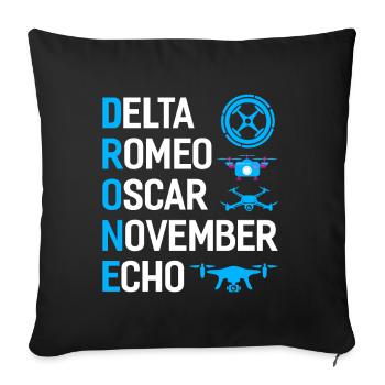 Dji Drone Drone Pilot Gift - Sofa pillowcase 17,3'' x 17,3'' (45 x 45 cm) - black - Front