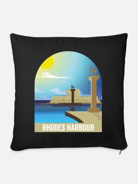 Rhodos - Sofakissenbezug 45 x 45 cm - Schwarz