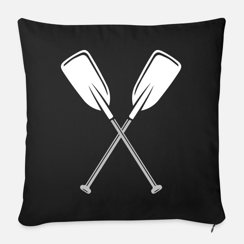 Gekreuzte Paddel - Farben editierbar - Sofakissenbezug 45 x 45 cm - Schwarz